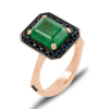 Gold Ring With Emerald And Sapphires Emerald Elegance