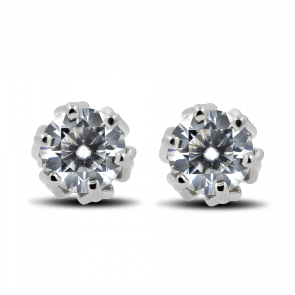 White Gold Earrings With Moissanite