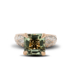 Gold Ring With Green Amethyst and Diamonds Mint Ice