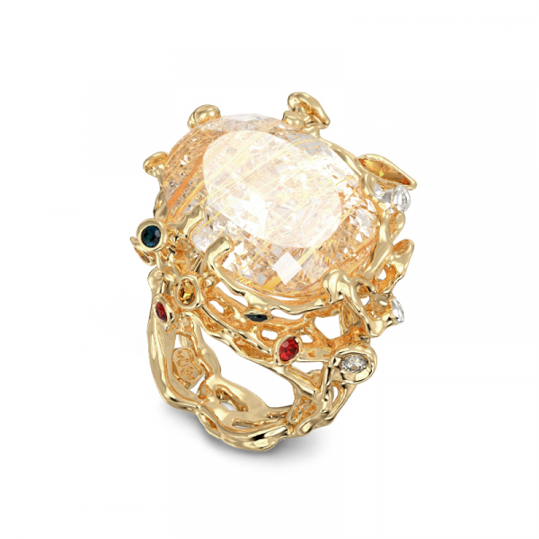 Kollasest kullast sõrmus 