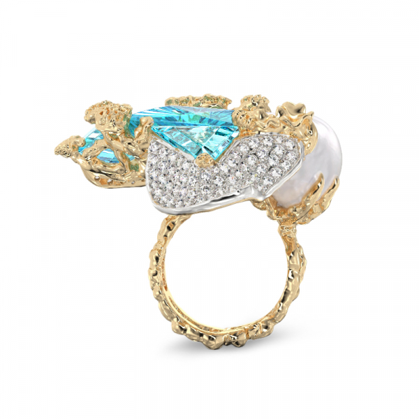 Kollasest kullast sõrmus 