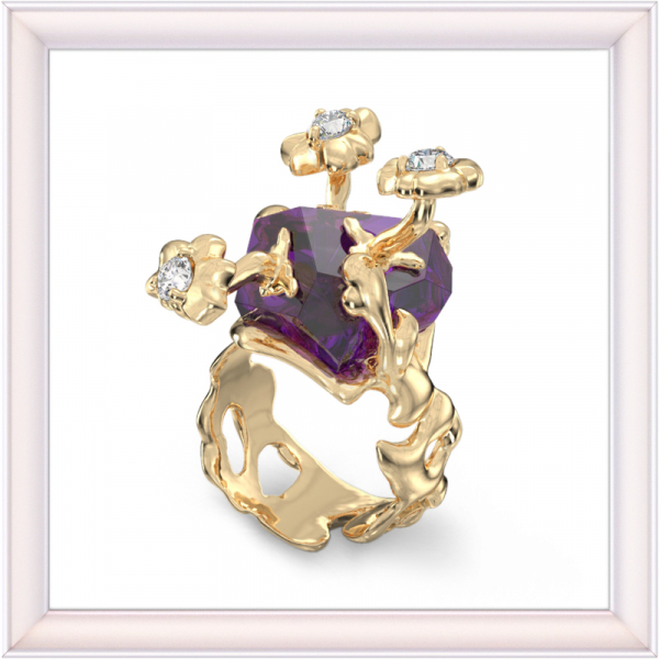 Kollasest kullast sõrmus 