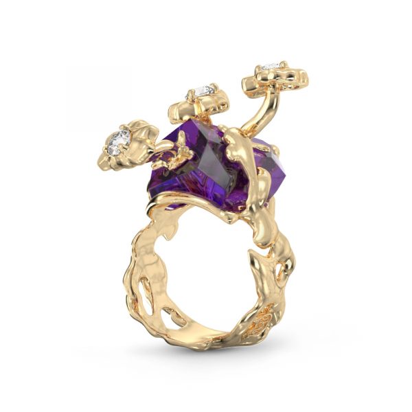 Kollasest kullast sõrmus 