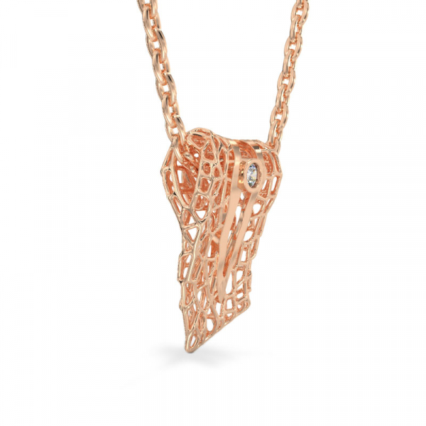 Coral Pendant With Cut-out From Rose Gold