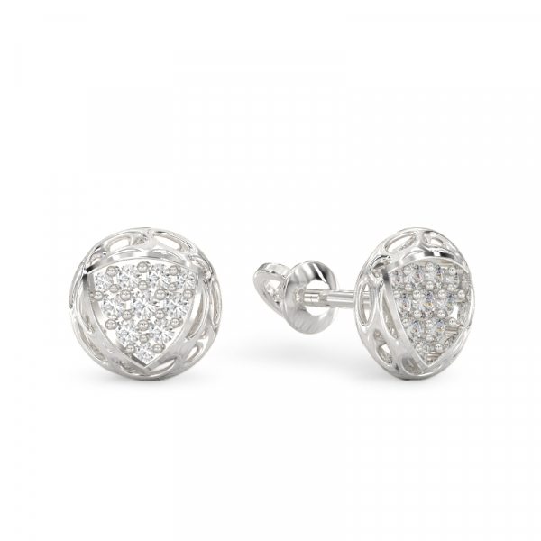 Trillion Form White Gold Earrings