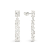 Coral Sticks With Stones Earrings From White Gold 