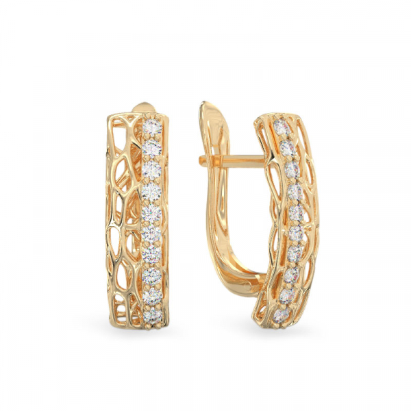     Rigorous Coral Earrings From Yellow Gold