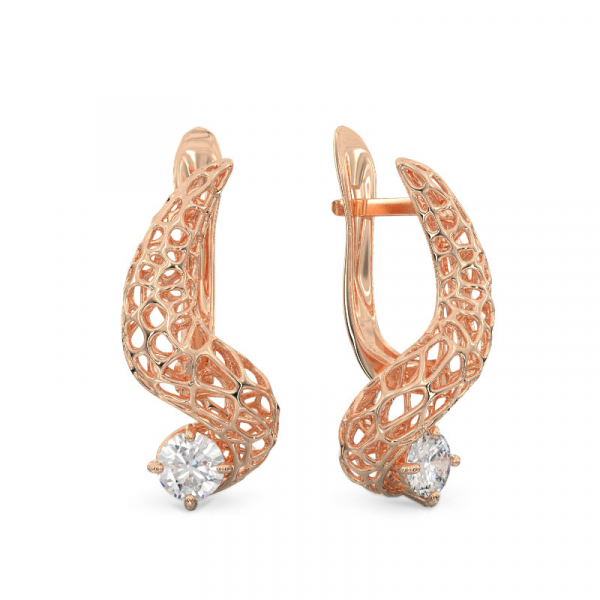  Rose Gold Earrings Aura Coral
