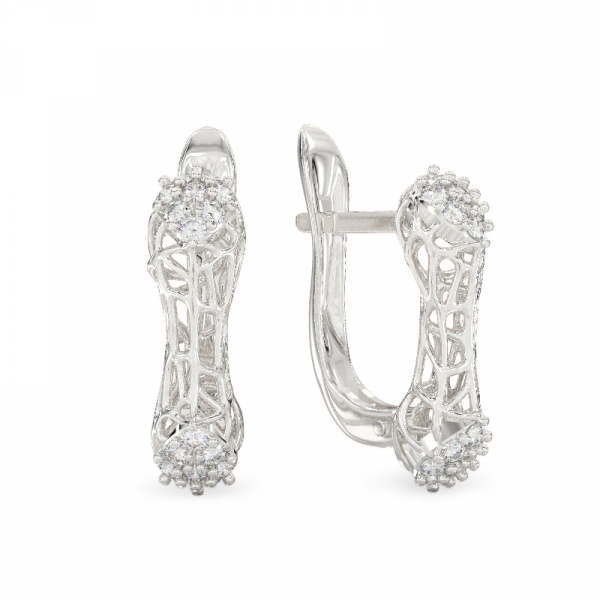 White Gold Earrings Coral Light