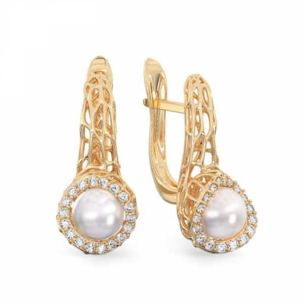 Yellow Gold Earrings Coral Dream