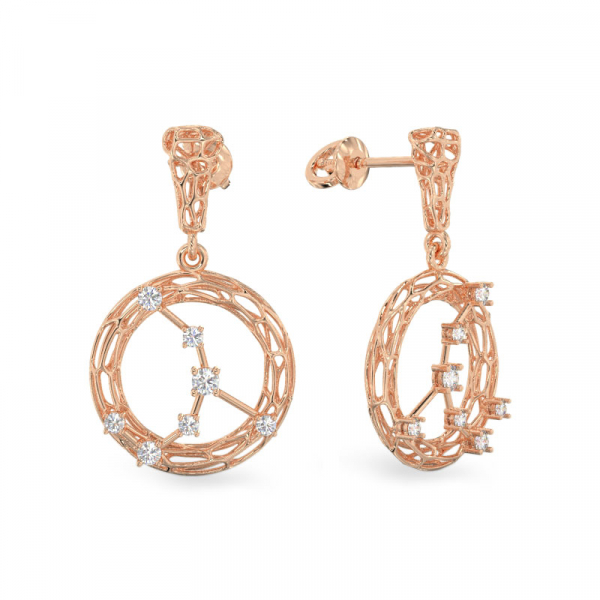 Coral Constellation Earrings From Rose Gold