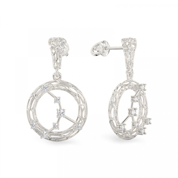 Coral Constellation Earrings From White Gold 
