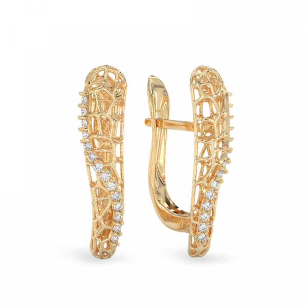 Coral Dream Earrings From Yellow Gold