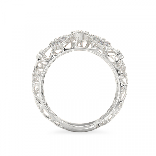 Valgest kullast sõrmus „Lips” 