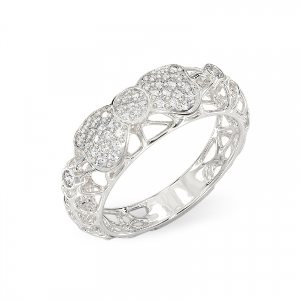 Valgest kullast sõrmus „Lips” 