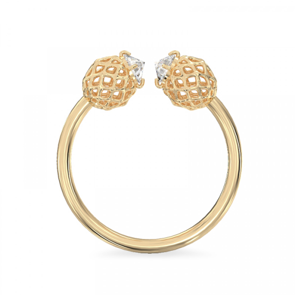 Yellow gold ring “Little Beads”