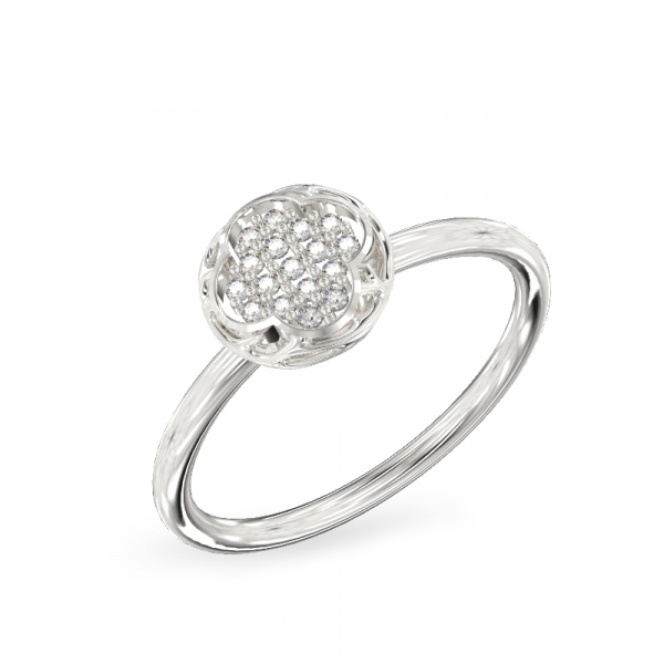 White gold ring “Four-leaf Clover”