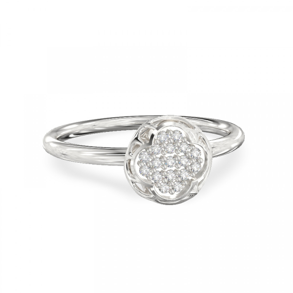  White gold ring “Four-leaf Clover”