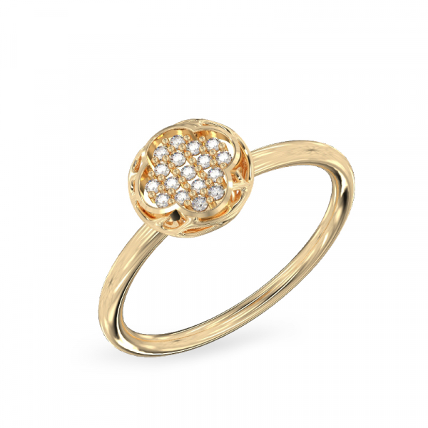 Yellow gold ring “Four-leaf Clover”