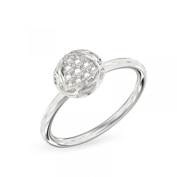 Valgest  kullast sõrmus „Trillion Form”