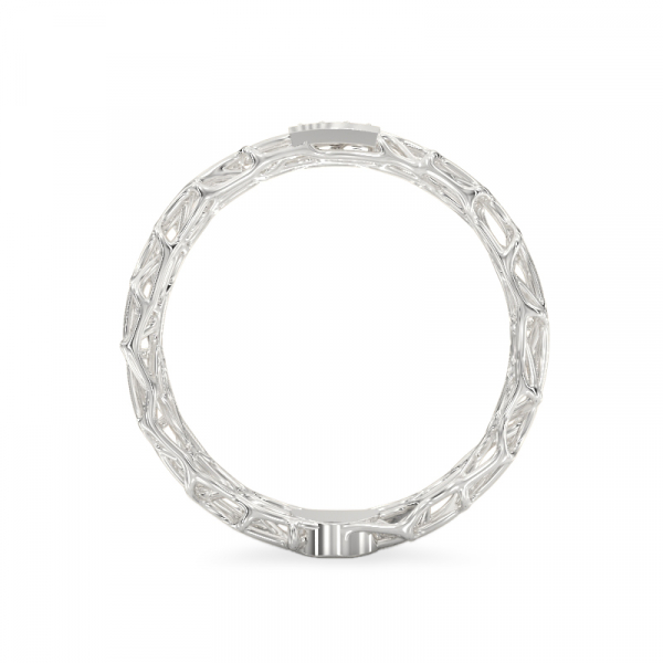 White gold ring “Coral With Square”