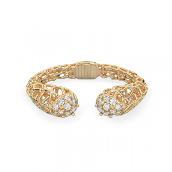 Acropora Coral Ring From Yellow Gold