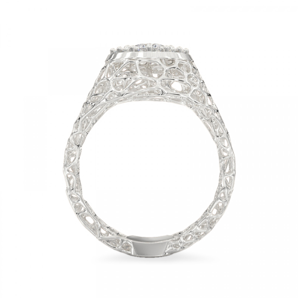 Chic Coral White Gold Ring 