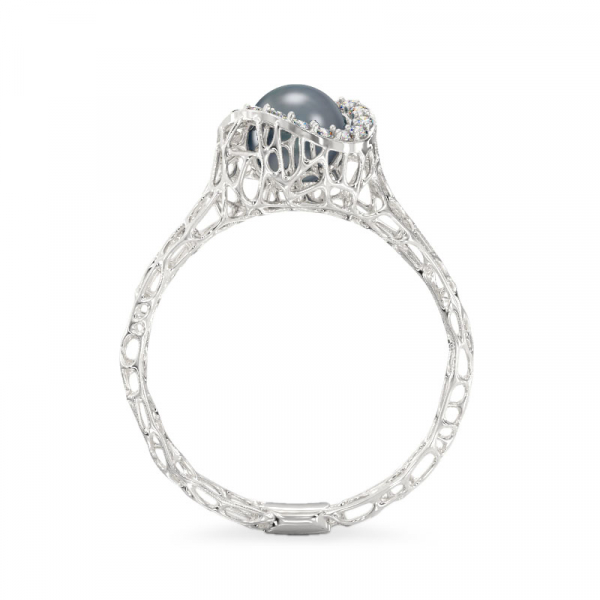 Rich Pearl White Gold Ring 