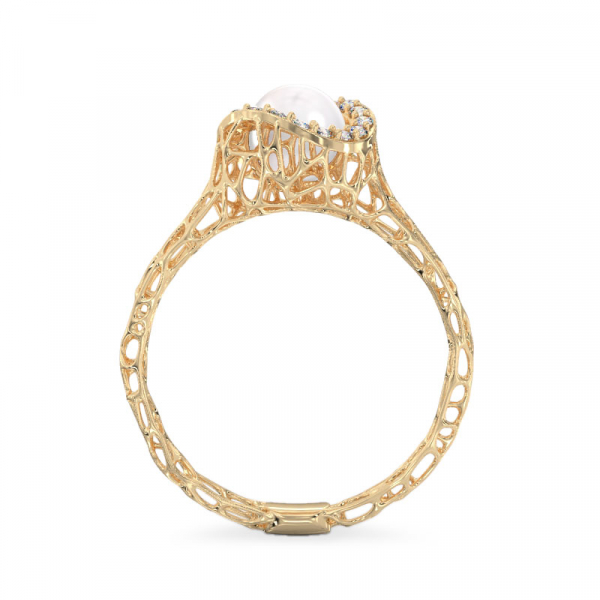 Rich Pearl Yellow Gold Ring 
