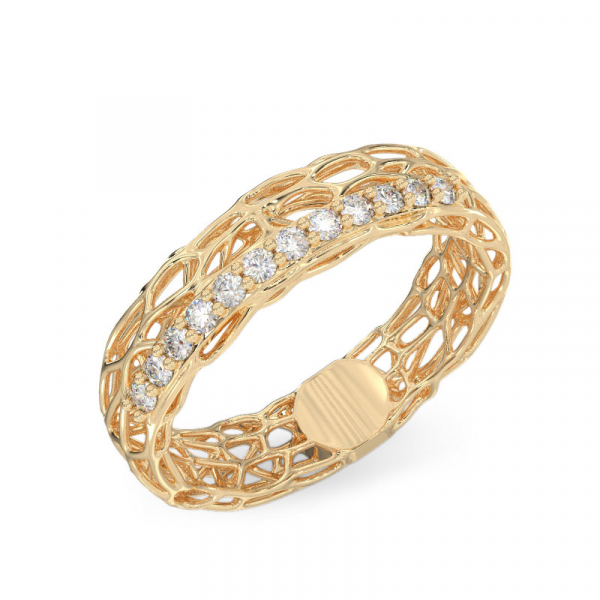Yellow Gold Ring Lacy Fairy Tale 