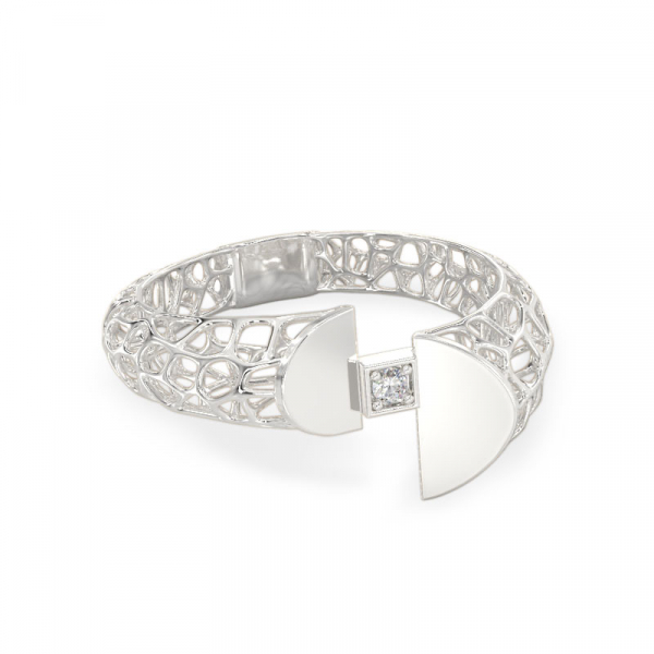 Coral White Gold Ring