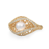 Seashell With Pearl Yellow Gold Ring 