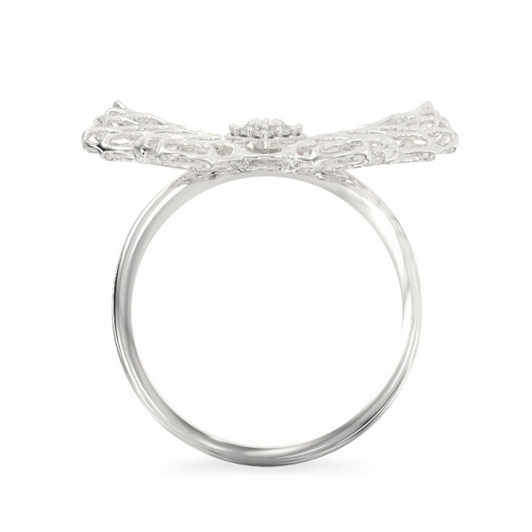 White Gold  Ring Butterfly 