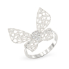 White Gold  Ring Butterfly 