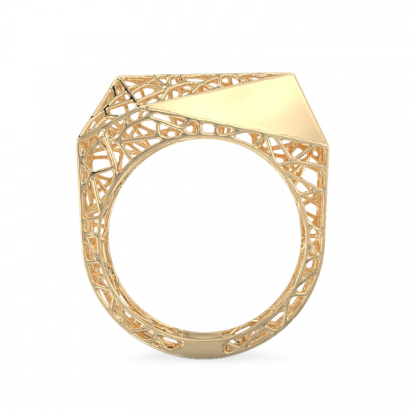Charming Spider Web Yellow Gold Ring