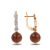 Gold Earrings With Aventurine