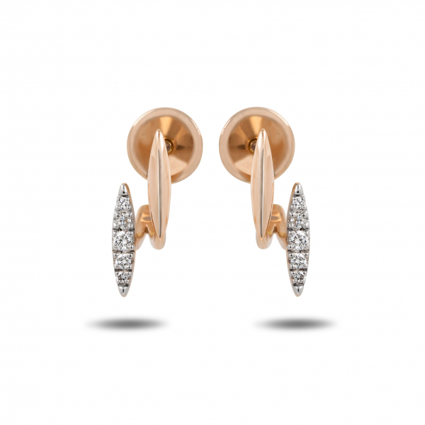 Stud Earrings Rose Gold with Diamonds