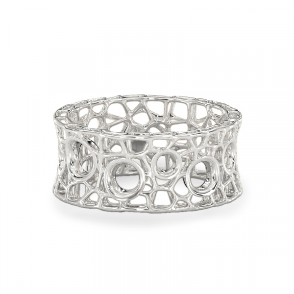 Кольцо «Коралловые пузыри» из белого золота