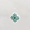 Silver Pendant With Malachite