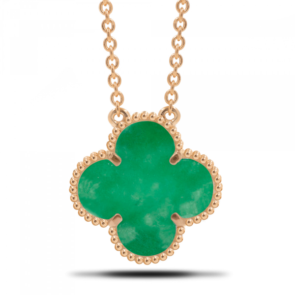 Gold Plated Necklace With Jade