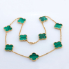 Gold Plated Silver Necklace With Malachite