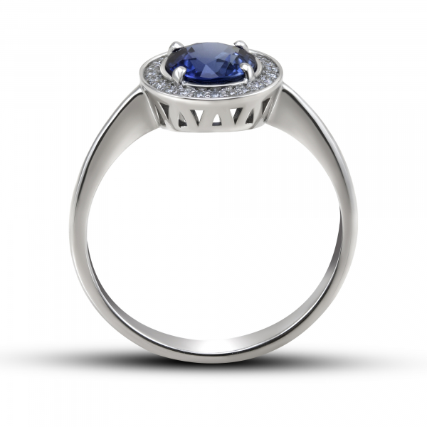 White Ring With Sapphire