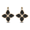 Gold Earrings Lily with Black Diamonds