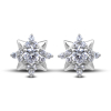 White Gold Earrings Stars With Diamonds