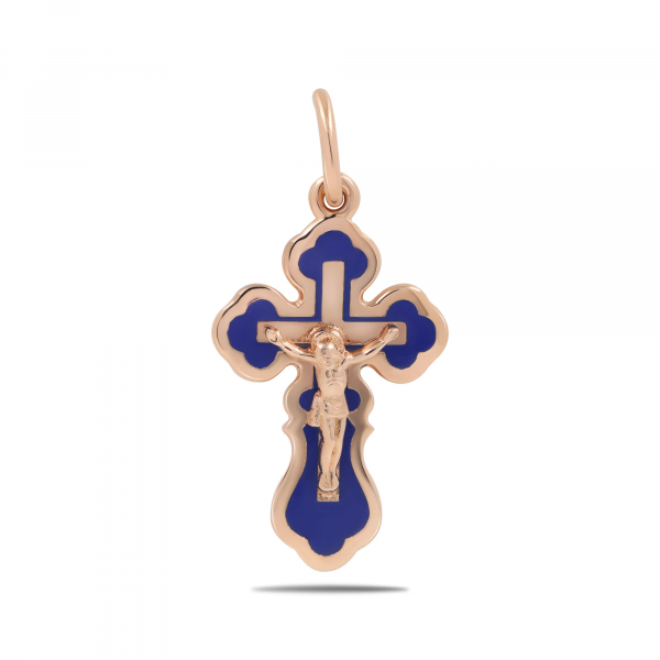 Золотй крест с синей эмалью